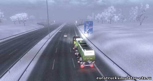Зимний мод на все версии игры! для Euro Truck Simulator 2
