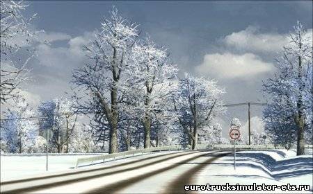Зима. Можно скользить для Euro Truck Simulator 2