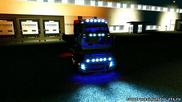 Мегамод подсветки. Все грузовики 1.4.1 - 1.4.8 для Euro Truck Simulator 2