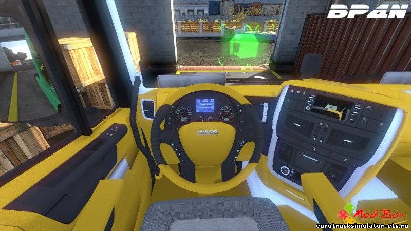 Желтый салон Iveco Hi Way для Euro Truck Simulator 2