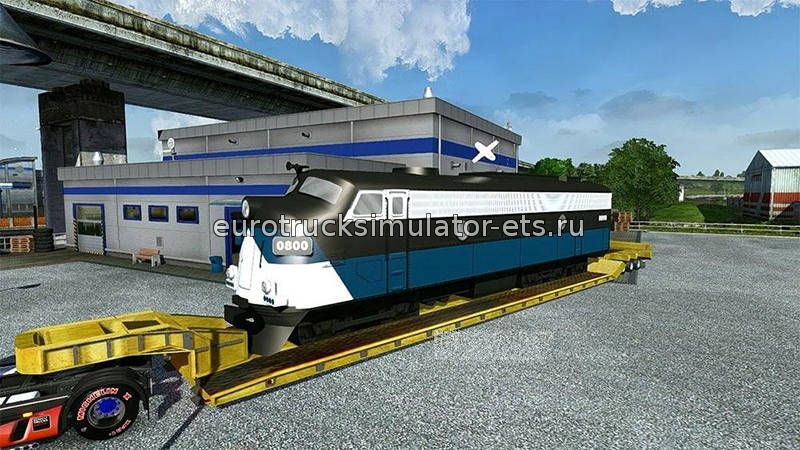 Локомотив на прицепе для Euro Truck Simulator 2