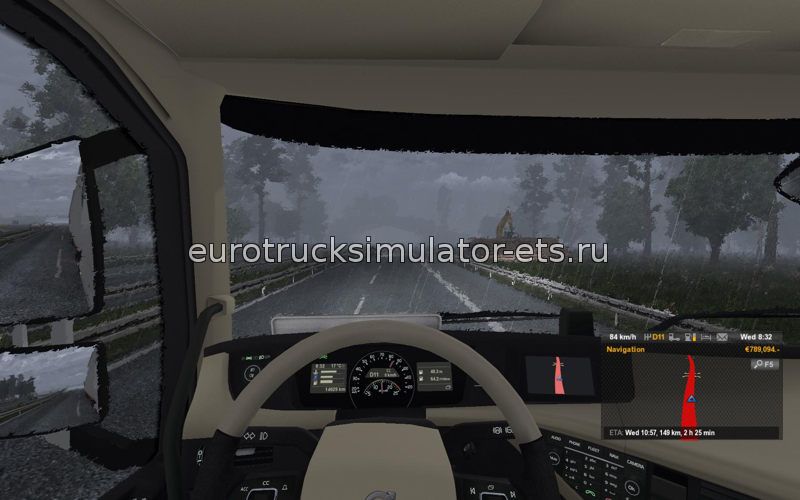 Реальный звуки дождя 1.14 для Euro Truck Simulator 2