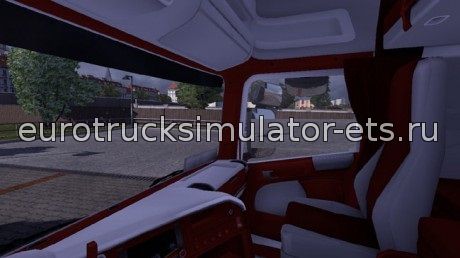Красно-белый салон Scania для Euro Truck Simulator 2