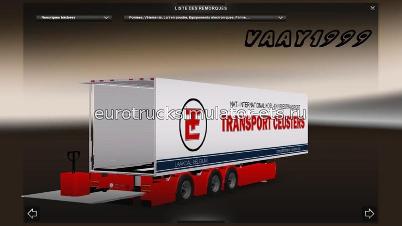 Красно-белый прицеп для Euro Truck Simulator 2