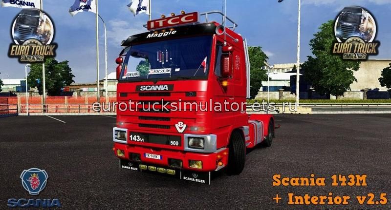Scania 143M + интерьер v2.5 для Euro Truck Simulator 2