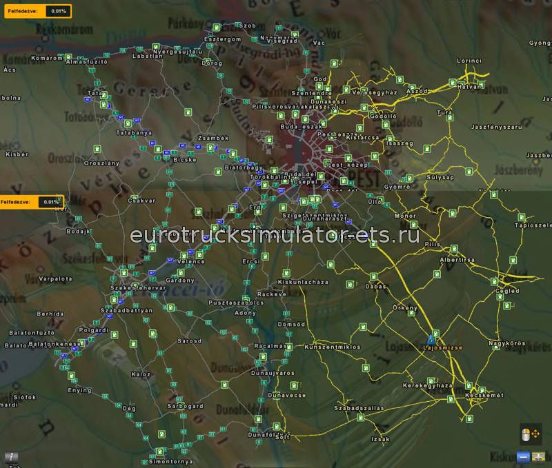 Hungary Map v0.9.22 для Euro Truck Simulator 2