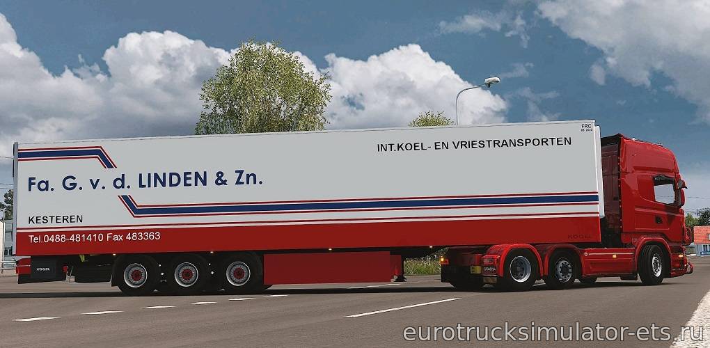 МОД ПРИЦЕП KOGEL FA. G. V. D. LINDEN & ZN. для Euro Truck Simulator 2