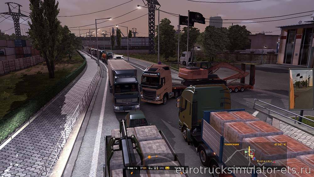 МОД ПЛОТНОСТЬ И ИНТЕНСИВНОСТЬ ТРАФИКА V3.0 для Euro Truck Simulator 2