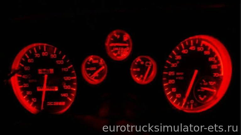 Красная подсветка в спидометр для Euro Truck Simulator 2