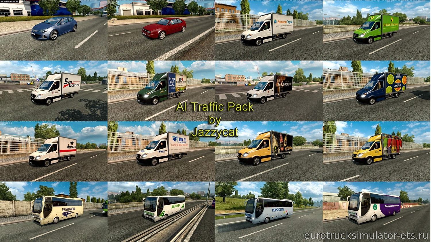 Автобусы в трафик для Euro Truck Simulator 2